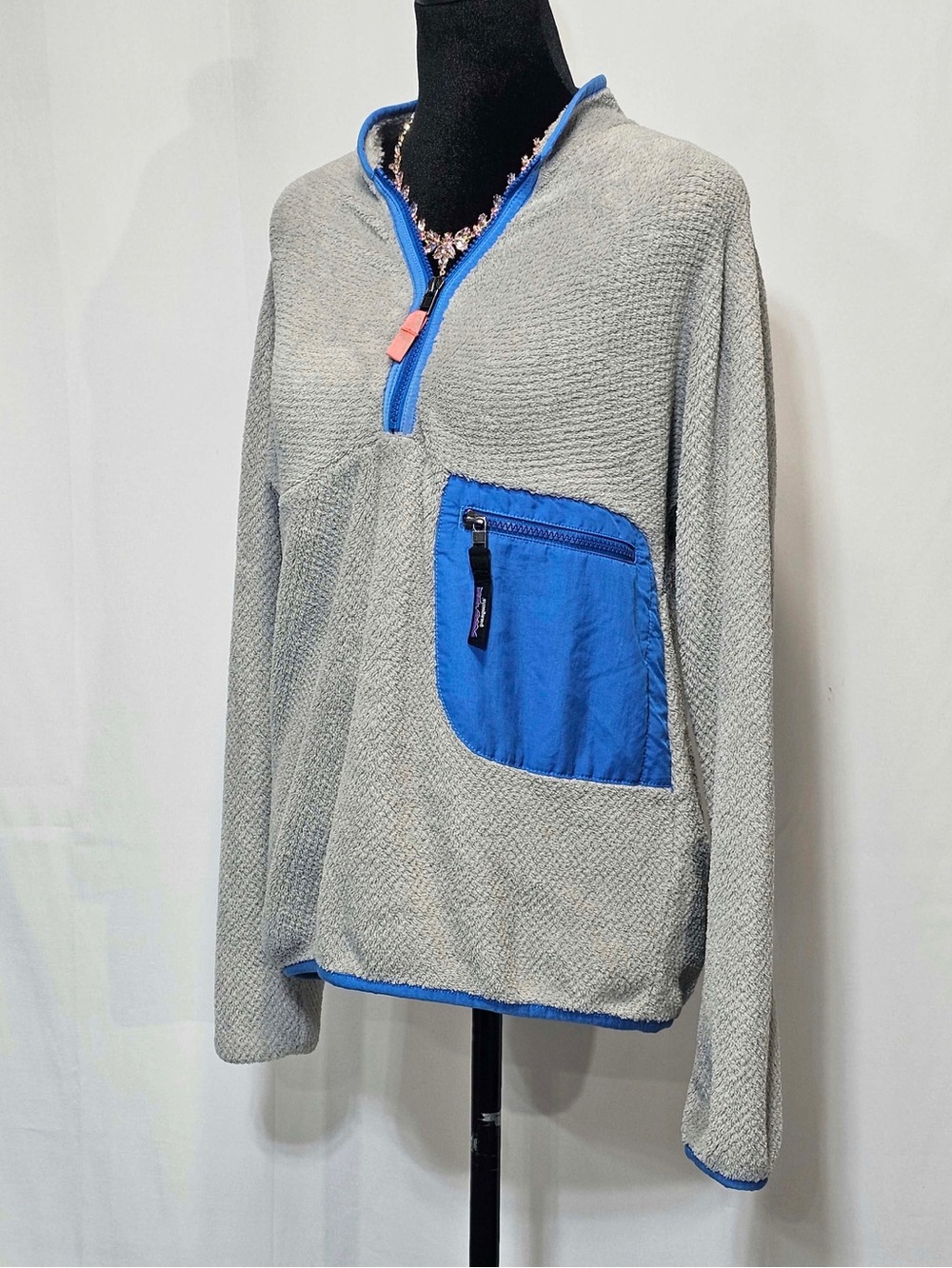 #473 Patagonia Women’s Re-Tool Snap-T Style Fleece Pullover Size S – Gray Blue